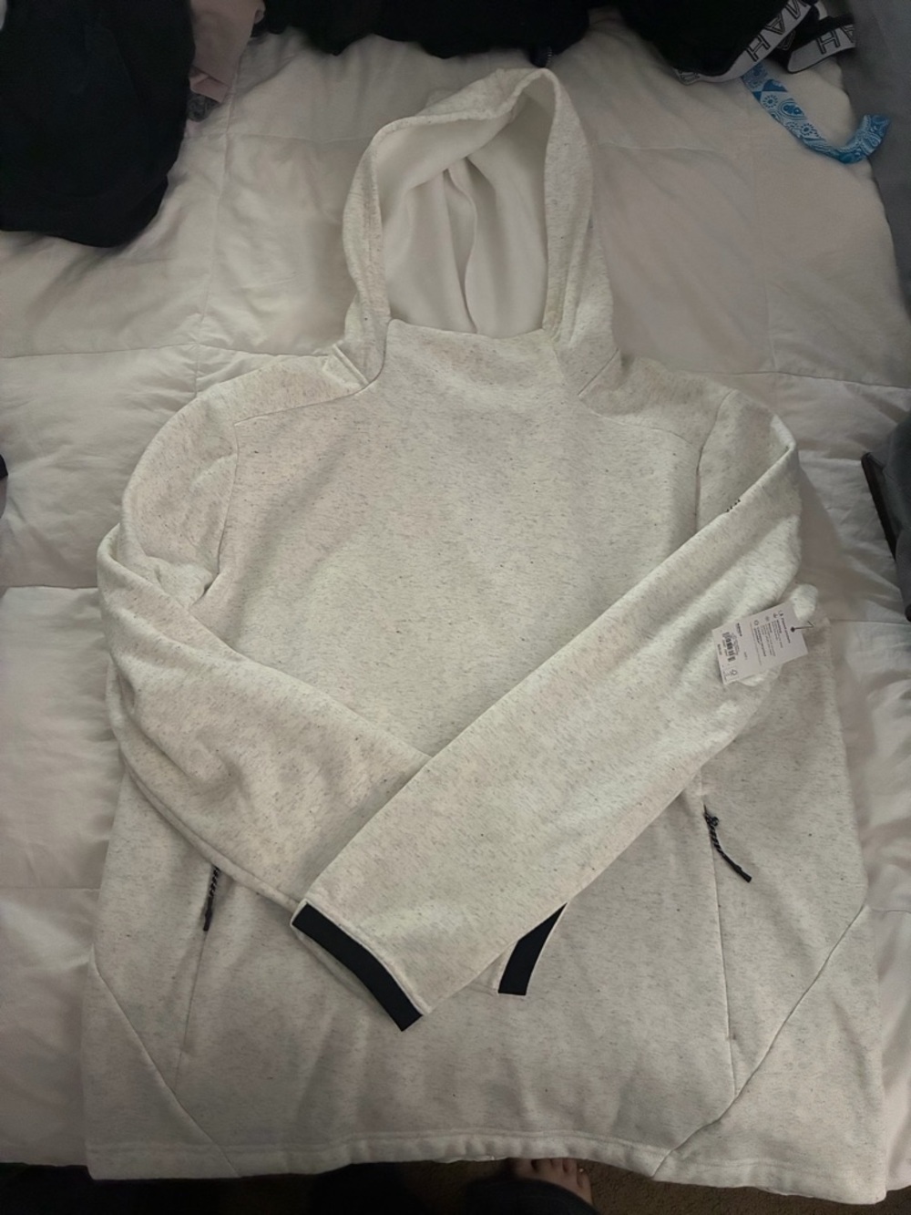 Cream Hooded Men’s Pullover Sweater